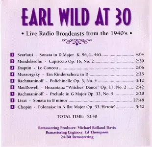 Earl Wild at 30 [Live Radio Broadcasts from the 1940's] New Links
