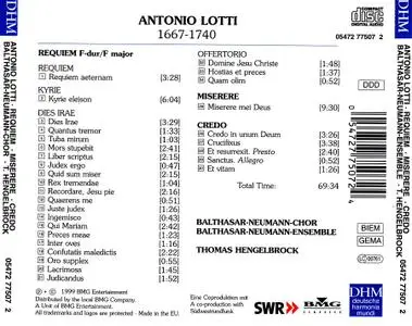 Thomas Hengelbrock, Balthasar-Neumann-Ensemble & Chor - Antonio Lotti: Requiem, Credo, Miserere (1999)