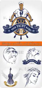 Vintage emblems and illustration