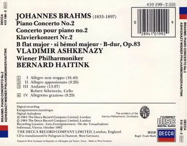 Vladimir Ashkenazy, Bernard Haitink, Concertgebouw Orchestra - Brahms: Piano Concerto No. 2 (1984)