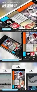 GraphicRiver App UI Close-Up White Phone 5 Mock-Up