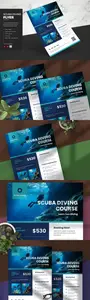 Blue Modern Scuba Diving Course Flyer