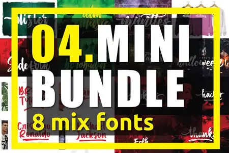 MINI BUNDLE - 8 Mix Premium Fonts
