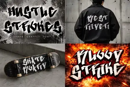 Hustle Strokes - Urban Graffiti Font