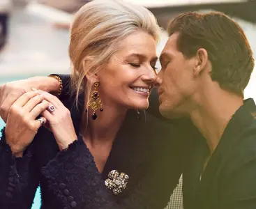 Paulina Porizkova & Adam Senn by Alexi Lubomirski for Harper's Bazaar US May 2020