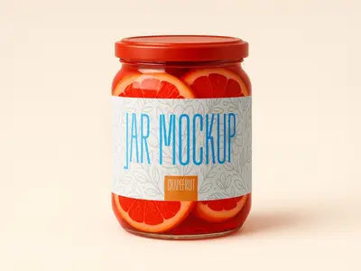 Grapefruit Jar Mockup - Realistic Packaging Template 1702683689