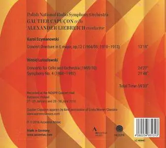 Alexander Liebreich, Polish National Radio Symphony Orchestra & Gautier Capuçon - Szymanowski & Lutosławski (2016)