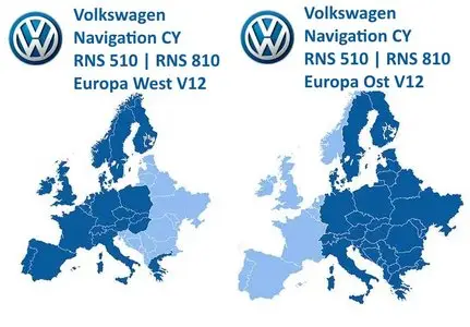 Volkswagen Navigation CY RNS5510 RNS810 V12 Eastern/Western Europe
