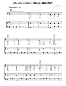 Du, Du Liegst Mir Im Herzen (You, You Weigh On My Heart) - German Folksong (Piano-Vocal-Guitar)