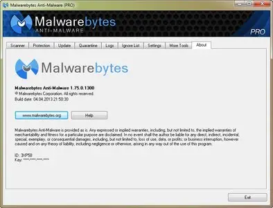 Malwarebytes' Anti-Malware 1.75.0.1300 Final