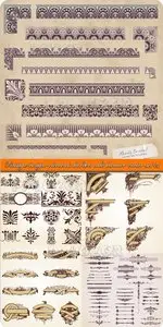 Vintage design elements borders and banner vector set 24