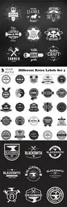 Vectors - Different Retro Labels Set 3