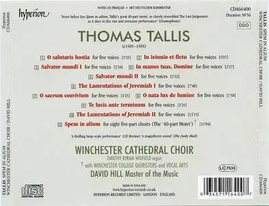 Winchester Cathedral Choir, David Hill - Thomas Tallis: Spem In Alium & Other Choral Works (1990)