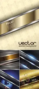 Elegant Metallic Chrome Backgrounds Vector