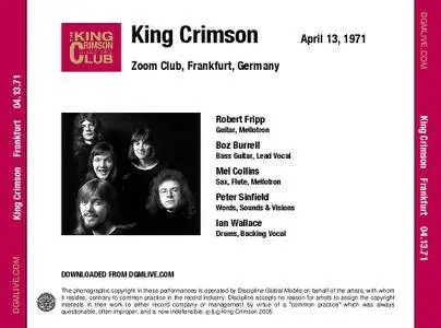 King Crimson - Zoom Club, Frankfurt, Germany - April 12, 13 & 14, 1971 {2005) {DGM 16/44 Official Digital Download}