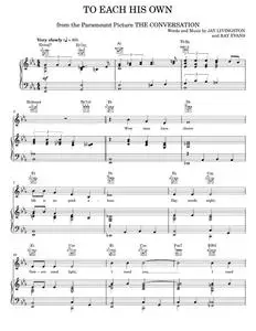To Each His Own - Eddy Howard, Monty Alexander, The Ink Spots, The Platters (Piano-Vocal-Guitar)