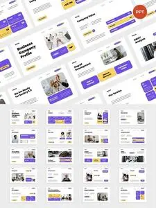 Purple Yellow Modern Business Company Profile