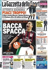 La Gazzetta dello Sport comprese tutte le edizioni locali (Roma, Milano, Sicilia, Puglia) - 06.02.2016