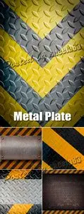 Stock Photo - Metal Plate with Warning Sign