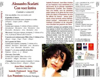 Jean-Marc Andrieu, Les Passions, Isabelle Poulenard - Alessandro Scarlatti: Con voce festiva (2006)