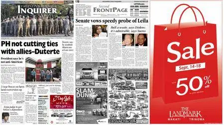 Philippine Daily Inquirer – September 14, 2016