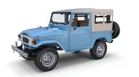 Toyota Land Cruiser FJ 40 Soft Top with Chassis 3D Model
