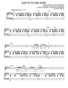 Say It To Me Now - Glen Hansard, Once Movie, The Swell Season (Piano Vocal)