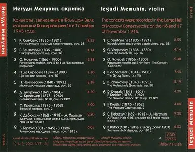 Yehudi Menuhin Live at the Moscow Conservatoire, 1945 (2002)