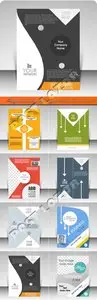 Design business layout for magazine or brochure vector set 23