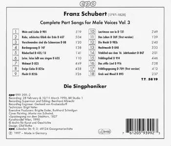 Die Singphoniker - Schubert: Complete Part Songs for Male Voices, Vol. 3 (1997)