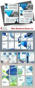 Vectors - Blue Business Flyers 41