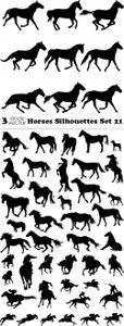 Vectors - Horses Silhouettes Set 21