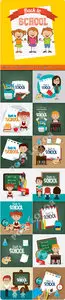 Back to school illustrations and backgrounds vector 4