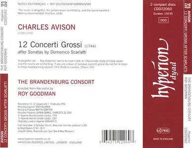 Charles Avison - 12 Concerti Grossi after Sonatas by Domenico Scarlatti (1994, ReIssued 2007) {2x CD}