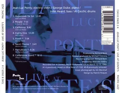 Jean-Luc Ponty - Live At Donte's (1969) {Pacific Jazz 7243 8 35635 2 4 rel 1995}