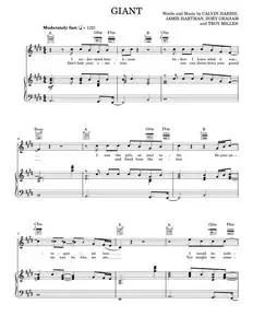 Giant - Calvin Harris, Calvin Harris & Rag'n'Bone Man, Rag'n'Bone Man (Piano-Vocal-Guitar)
