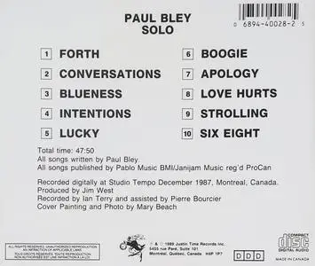 Paul Bley - Solo (1989)