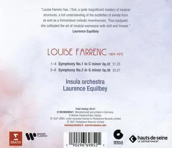 Laurence Equilbey, Insula orchestra - Louise Farrenc: Symphonies Nos. 1 & 3 (2021)
