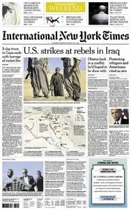 International New York Times - Saturday-Sunday 9-10 August 2014