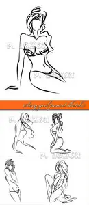 Sexy girl pencil sketch