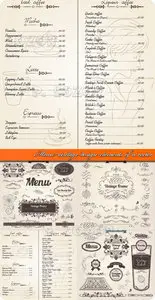 Menu vintage design elements of a vector