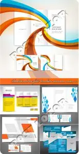 Booklet and tri-fold brochure business vector 14