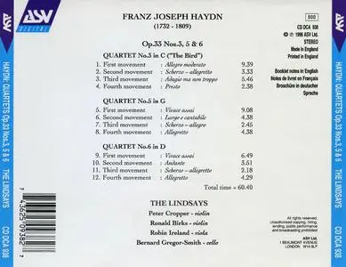 The Lindsays - Joseph Haydn: String Quartets Op. 33 Nos. 3, 5 & 6 (1996)