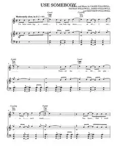 Use somebody - Kings of Leon (Piano-Vocal-Guitar)