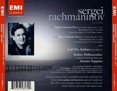 Leif Ove Andsnes, Antonio Pappano, Berlin Philharmonic - Rachmaninov: Piano Concertos 1 & 2 (2005)