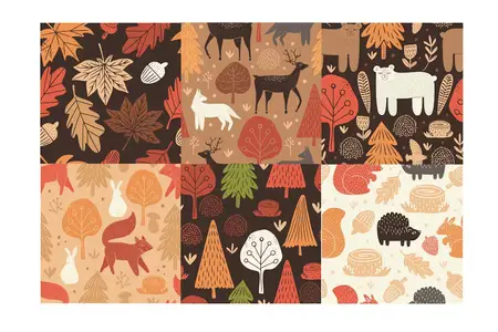 EE - 6 Seamless patterns with forest and animals G6H6463