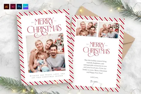 Christmas Family Greeting Card Template