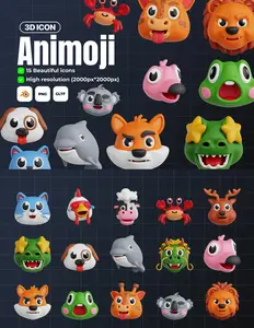 EE - Animoji V.1  3D Icon Set FC8RYTC