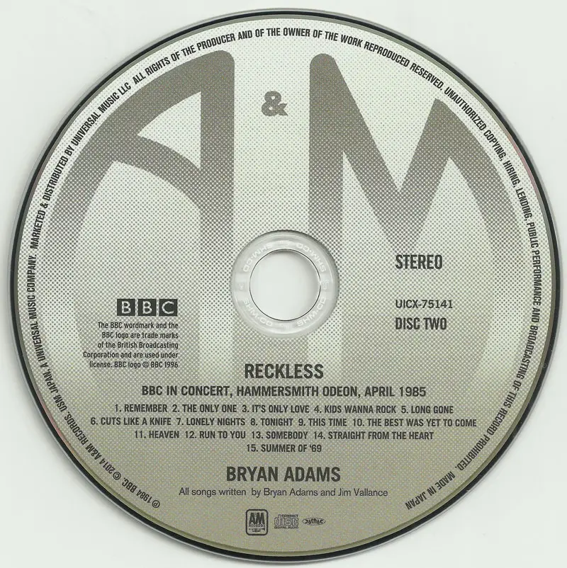 Bryan Adams - Reckless (1984) Super Deluxe Edition Repost.