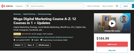 Mega Digital Marketing Course A-Z: 12 Courses in 1 + Updates (09/2020)